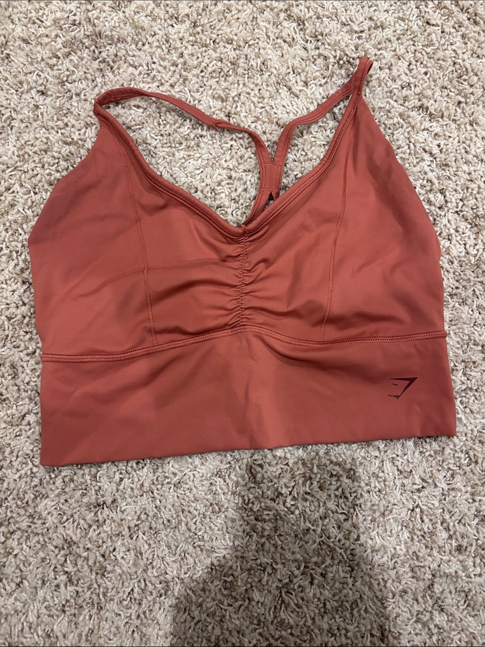 Gymshark Rust Seamless Gathered Front Sports Bra